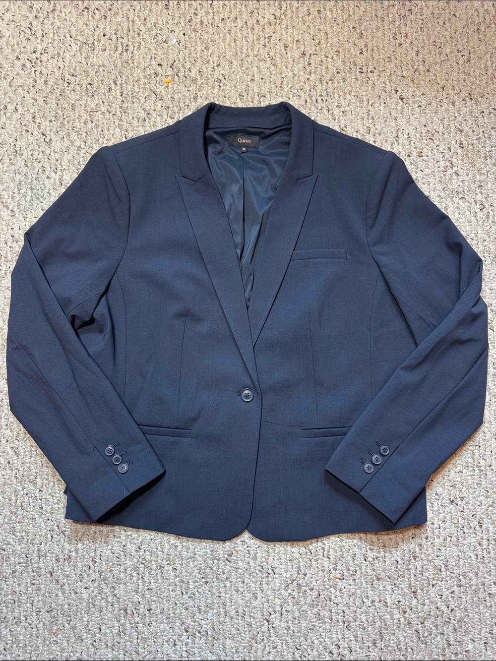Quince Italian Wool Tailored Blazer Women’s XL Navy Blue